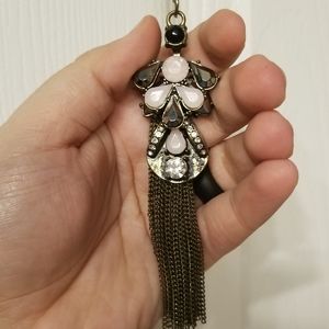 Golden bronze pendant necklace